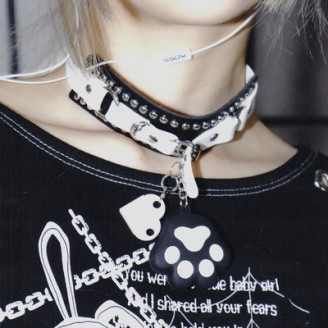 Black and white cute rivets Lolita necklace (LG149)